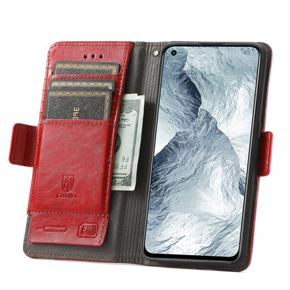 For OPPO Realme GT Master CaseNeo Business Splicing Dual Magnetic Buckle Horizontal Flip PU Leather Case with Holder & Card Slots & Wallet(Red) - Realme Cases by buy2fix | Online Shopping UK | buy2fix