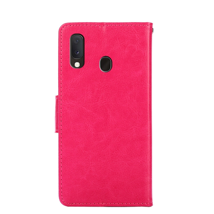 For Samsung Galaxy A20e Crystal Texture Horizontal Flip Leather Case with Holder & Card Slots & Wallet(Rose Red) by buy2fix