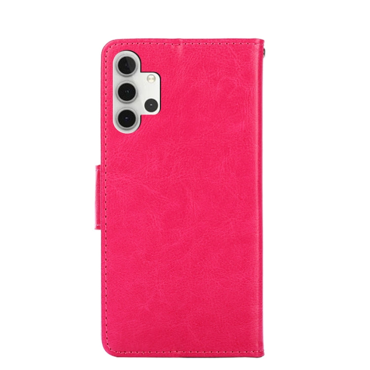 For Samsung Galaxy A32 4G Crystal Texture Horizontal Flip Leather Case with Holder & Card Slots & Wallet(Rose Red) by buy2fix