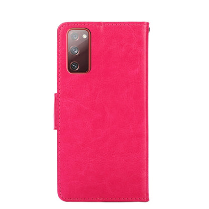 For Samsung Galaxy S21 FE 5G Crystal Texture Horizontal Flip Leather Case with Holder & Card Slots & Wallet(Rose Red) by buy2fix