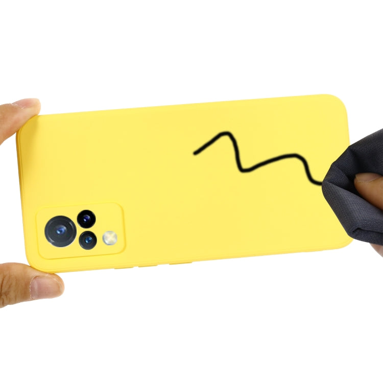 For vivo V21 5G / 4G Solid Color Liquid Silicone Shockproof Full Coverage Protective Case(Yellow) - vivo Cases by buy2fix | Online Shopping UK | buy2fix