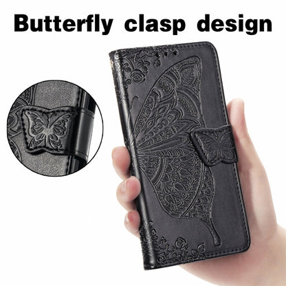 For Blackview A100 Butterfly Love Flower Embossed Horizontal Flip Leather Case with Holder & Card Slots & Wallet & Lanyard(Black) - More Brand by buy2fix | Online Shopping UK | buy2fix