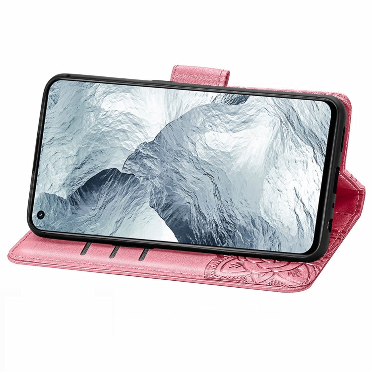 For OPPO Realme GT Master Butterfly Love Flower Embossed Horizontal Flip Leather Case with Holder & Card Slots & Wallet & Lanyard(Pink) - Realme Cases by buy2fix | Online Shopping UK | buy2fix
