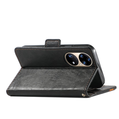 For Huawei P50 Pro CaseNeo Business Splicing Dual Magnetic Buckle Horizontal Flip PU Leather Case with Holder & Card Slots & Wallet(Black) - Huawei Cases by buy2fix | Online Shopping UK | buy2fix