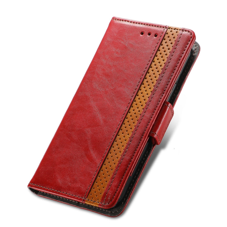 For Huawei P50 Pro CaseNeo Business Splicing Dual Magnetic Buckle Horizontal Flip PU Leather Case with Holder & Card Slots & Wallet(Red) - Huawei Cases by buy2fix | Online Shopping UK | buy2fix