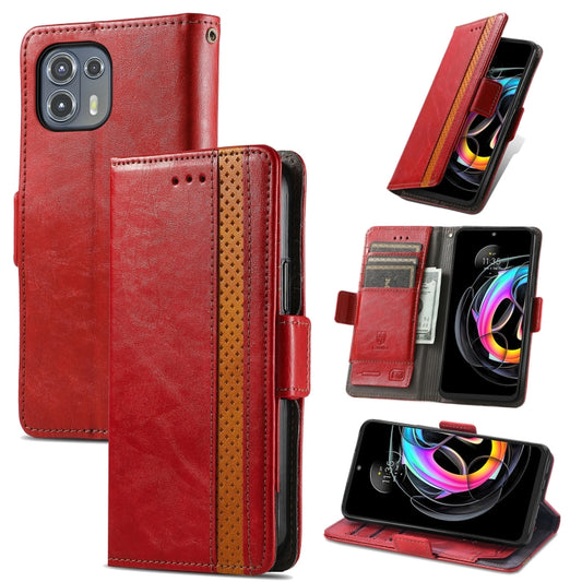 For Motorola Edge 20 Lite CaseNeo Business Splicing Dual Magnetic Buckle Horizontal Flip PU Leather Case with Holder & Card Slots & Wallet(Red) - Motorola Cases by buy2fix | Online Shopping UK | buy2fix