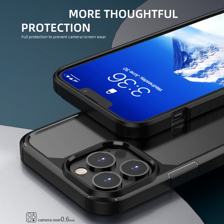 For iPhone 13 Pro Max iPAKY Royal Armor Shockproof TPU + Clear PC Protective Case (Black) by buy2fix
