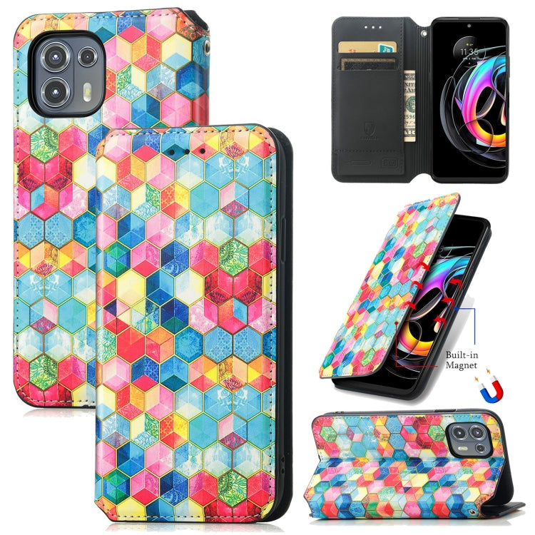 For Motorola Edge 20 Lite Colorful Magnetic Horizontal Flip PU Leather Case with Holder & Card Slot & Wallet(Magic Space) - Motorola Cases by buy2fix | Online Shopping UK | buy2fix