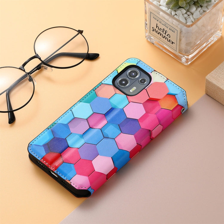 For Motorola Edge 20 Lite Colorful Magnetic Horizontal Flip PU Leather Case with Holder & Card Slot & Wallet(Colorful Cube) - Motorola Cases by buy2fix | Online Shopping UK | buy2fix