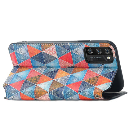 For Blackview A100 Colorful Magnetic Horizontal Flip PU Leather Case with Holder & Card Slot & Wallet(Rhombus Mandala) - More Brand by buy2fix | Online Shopping UK | buy2fix