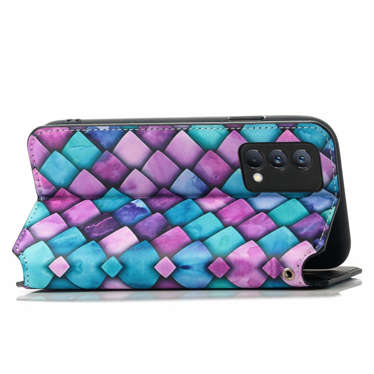 For OPPO Realme GT Master Colorful Magnetic Horizontal Flip PU Leather Case with Holder & Card Slot & Wallet(Purple Scales) - Realme Cases by buy2fix | Online Shopping UK | buy2fix