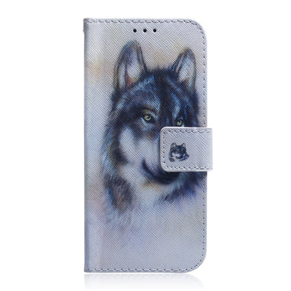 For Galaxy A51 Coloured Drawing Horizontal Flip Leather Case, with Holder & Card Slots & Wallet(White Wolf) by buy2fix