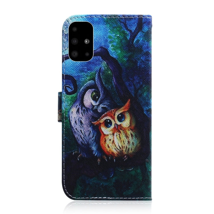 For Galaxy A51 Coloured Drawing Horizontal Flip Leather Case, with Holder & Card Slots & Wallet(Oil Owl) by buy2fix