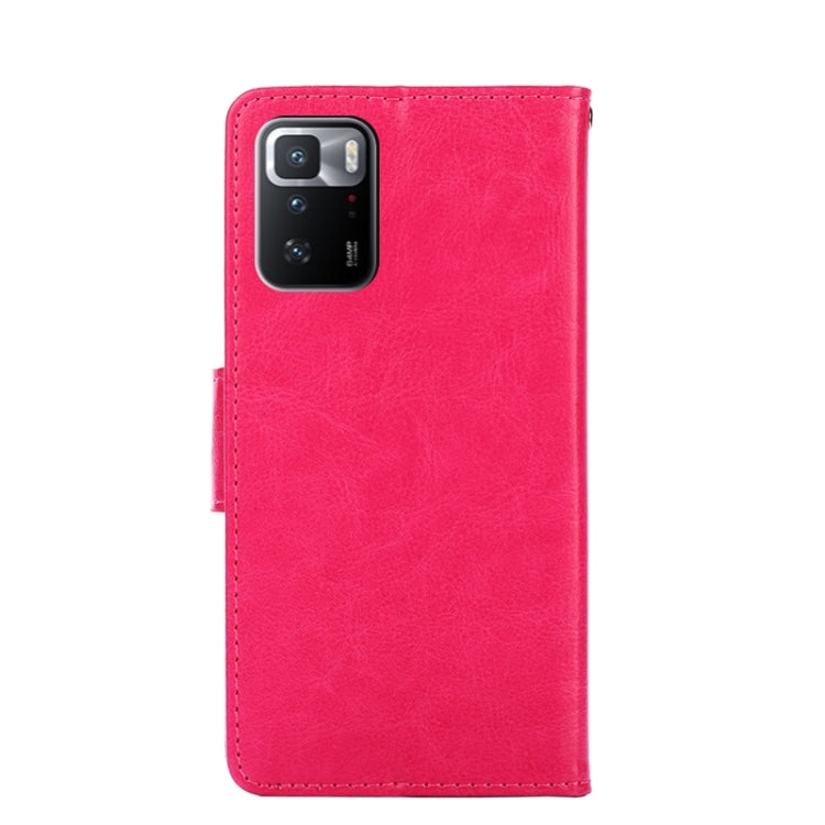 For Xiaomi Redmi Note 10 Pro (China) Crystal Texture Horizontal Flip Leather Case with Holder & Card Slots & Wallet(Rose Red) - Xiaomi Cases by buy2fix | Online Shopping UK | buy2fix