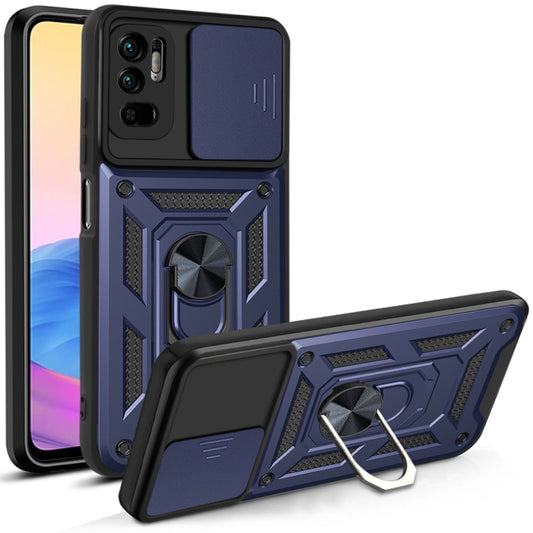 For Xiaomi Redmi Note 10 5G Sliding Camera Cover Design TPU+PC Protective Case(Blue) - Xiaomi Cases by buy2fix | Online Shopping UK | buy2fix