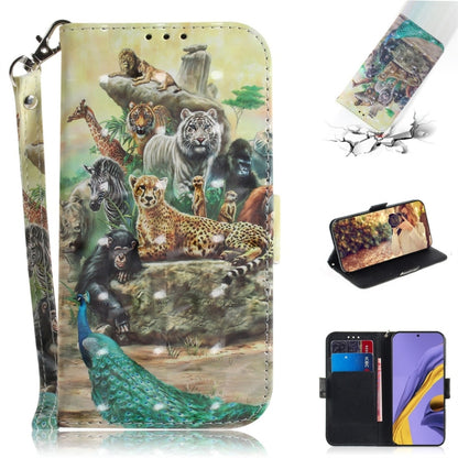For Galaxy A51 3D Painting Pattern Coloured Drawing Horizontal Flip Leather Case with Holder & Card Slots & Wallet(Zoo) by buy2fix