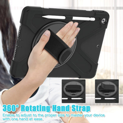 For iPad 10.2 2021 / 2020 / 2019 Silicone + PC Protective Case with Holder & Shoulder Strap(Black) - iPad 10.2 Cases by buy2fix | Online Shopping UK | buy2fix