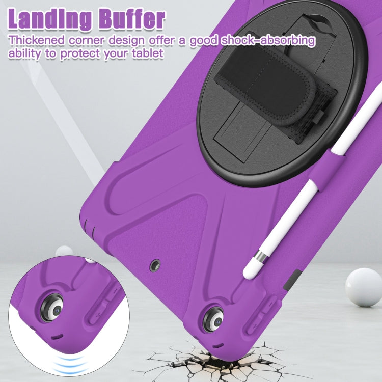 For iPad 10.2 2021 / 2020 / 2019 Silicone + PC Protective Case with Holder & Shoulder Strap(Purple) - iPad 10.2 Cases by buy2fix | Online Shopping UK | buy2fix