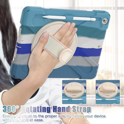 For iPad 10.2 2021 / 2020 / 2019 Silicone + PC Protective Case with Holder & Shoulder Strap(Colorful Blue) - iPad 10.2 Cases by buy2fix | Online Shopping UK | buy2fix