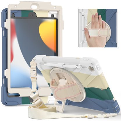 For iPad 10.2 2021 / 2020 / 2019 Silicone + PC Protective Case with Holder & Shoulder Strap(Colorful Green) - iPad 10.2 Cases by buy2fix | Online Shopping UK | buy2fix