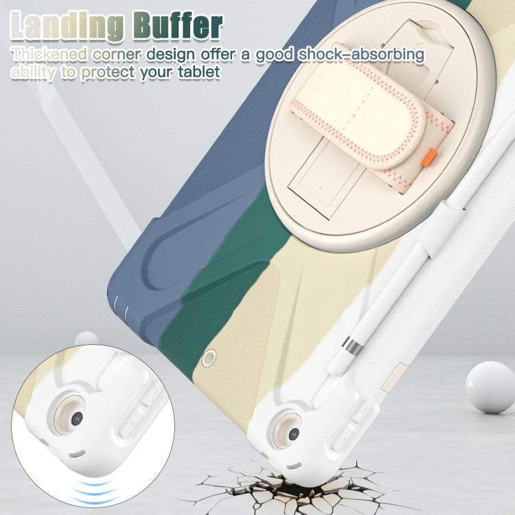 For iPad 10.2 2021 / 2020 / 2019 Silicone + PC Protective Case with Holder & Shoulder Strap(Colorful Green) - iPad 10.2 Cases by buy2fix | Online Shopping UK | buy2fix