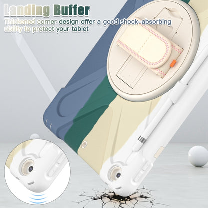 For iPad 10.2 2021 / 2020 / 2019 Silicone + PC Protective Case with Holder & Shoulder Strap(Colorful Green) - iPad 10.2 Cases by buy2fix | Online Shopping UK | buy2fix