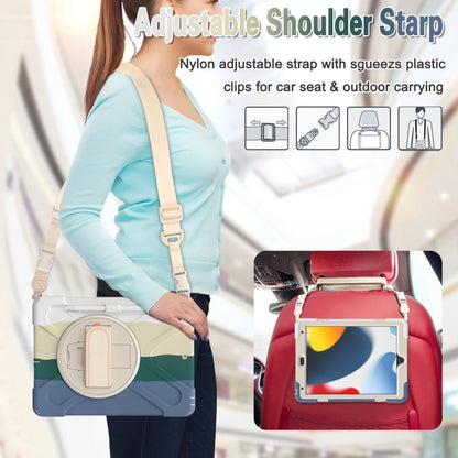 For iPad 10.2 2021 / 2020 / 2019 Silicone + PC Protective Case with Holder & Shoulder Strap(Colorful Green) - iPad 10.2 Cases by buy2fix | Online Shopping UK | buy2fix