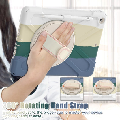 For iPad 10.2 2021 / 2020 / 2019 Silicone + PC Protective Case with Holder & Shoulder Strap(Colorful Green) - iPad 10.2 Cases by buy2fix | Online Shopping UK | buy2fix