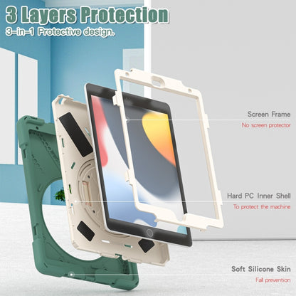 For iPad 10.2 2021 / 2020 / 2019 Silicone + PC Protective Case with Holder & Shoulder Strap(Emerald Green) - iPad 10.2 Cases by buy2fix | Online Shopping UK | buy2fix