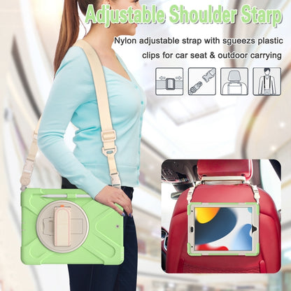 For iPad 10.2 2021 / 2020 / 2019 Silicone + PC Protective Case with Holder & Shoulder Strap(Matcha Green) - iPad 10.2 Cases by buy2fix | Online Shopping UK | buy2fix
