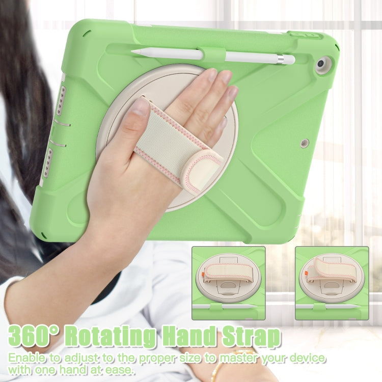 For iPad 10.2 2021 / 2020 / 2019 Silicone + PC Protective Case with Holder & Shoulder Strap(Matcha Green) - iPad 10.2 Cases by buy2fix | Online Shopping UK | buy2fix