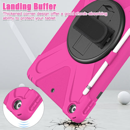 For iPad 10.2 2021 / 2020 / 2019 Silicone + PC Protective Case with Holder & Shoulder Strap(Rose Red) - iPad 10.2 Cases by buy2fix | Online Shopping UK | buy2fix