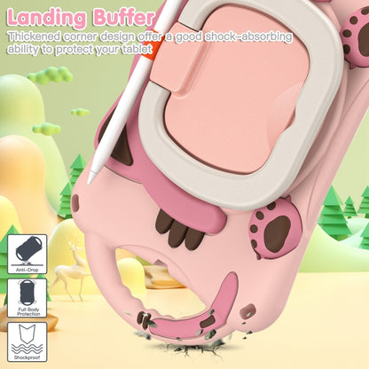 Cute Cat King Kids Shockproof Silicone Tablet Case with Holder & Shoulder Strap & Handle For iPad mini 2019 / 4 / 3 / 2 / 1(Pink) - iPad mini (2019) / mini 5 Cases by buy2fix | Online Shopping UK | buy2fix