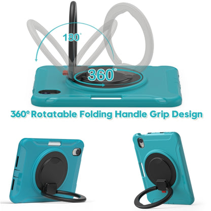 For iPad mini 6 / mini 2024 Heavy Duty TPU Hybrid PC Tablet Case with 360 Rotation Handle Grip Holder & Pen Slot(Blue) - iPad mini 2024 Cases by buy2fix | Online Shopping UK | buy2fix