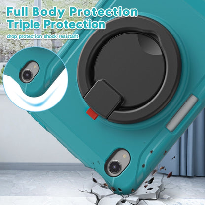 For iPad mini 6 / mini 2024 Heavy Duty TPU Hybrid PC Tablet Case with 360 Rotation Handle Grip Holder & Pen Slot(Blue) - iPad mini 2024 Cases by buy2fix | Online Shopping UK | buy2fix