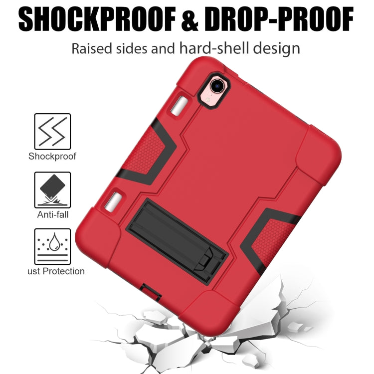 For iPad mini 2024 / mini 6 Contrast Color Robot Shockproof Silicone + PC Protective Tablet Case with Holder & Pen Slot(Red Black) - iPad mini 6 Cases by buy2fix | Online Shopping UK | buy2fix