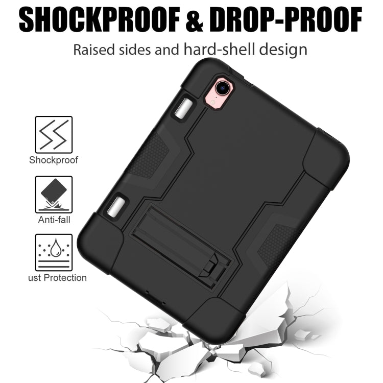 For iPad mini 2024 / mini 6 Contrast Color Robot Shockproof Silicone + PC Protective Tablet Case with Holder & Pen Slot(Black) - iPad mini 6 Cases by buy2fix | Online Shopping UK | buy2fix