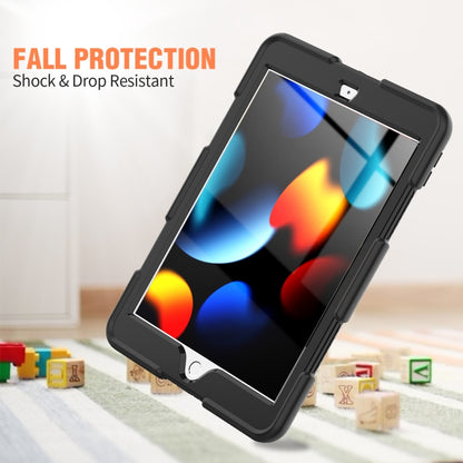 For iPad 10.2 2021 / 2020 / 2019 Shockproof Colorful Silicone + PC Protective Case with Holder & Pen Slot(Black) - iPad 10.2 Cases by buy2fix | Online Shopping UK | buy2fix