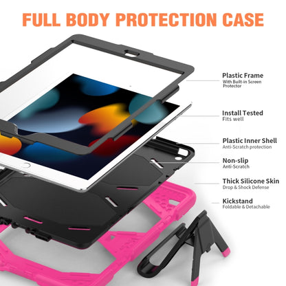 For iPad 10.2 2021 / 2020 / 2019 Shockproof Colorful Silicone + PC Protective Case with Holder & Pen Slot(Rose Red) - iPad 10.2 Cases by buy2fix | Online Shopping UK | buy2fix