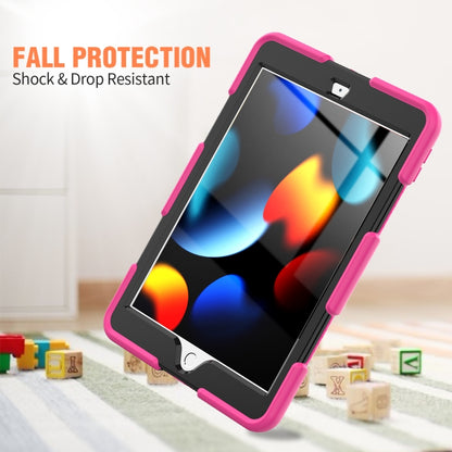For iPad 10.2 2021 / 2020 / 2019 Shockproof Colorful Silicone + PC Protective Case with Holder & Pen Slot(Rose Red) - iPad 10.2 Cases by buy2fix | Online Shopping UK | buy2fix