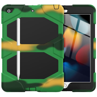For iPad 10.2 2021 / 2020 / 2019 Shockproof Colorful Silicone + PC Protective Case with Holder & Pen Slot(Camouflage Army Green) - iPad 10.2 Cases by buy2fix | Online Shopping UK | buy2fix