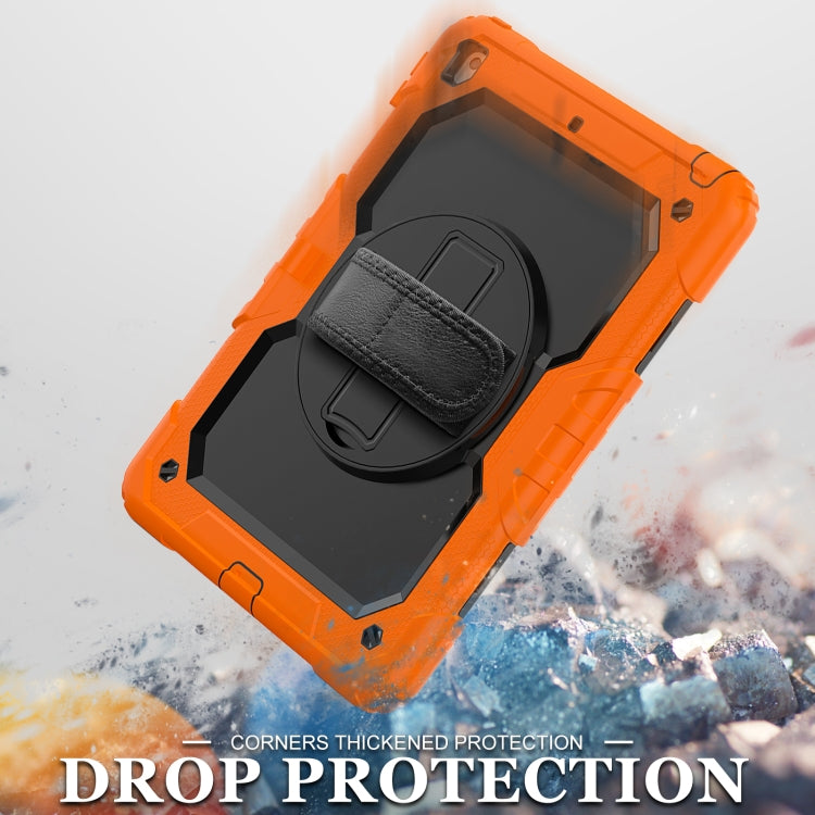 For iPad 10.2 2021 / 2020 / 2019 Shockproof Silicone + PC Protective Case with Holder & Shoulder Strap & Pen Slot(Orange) - iPad 10.2 Cases by buy2fix | Online Shopping UK | buy2fix