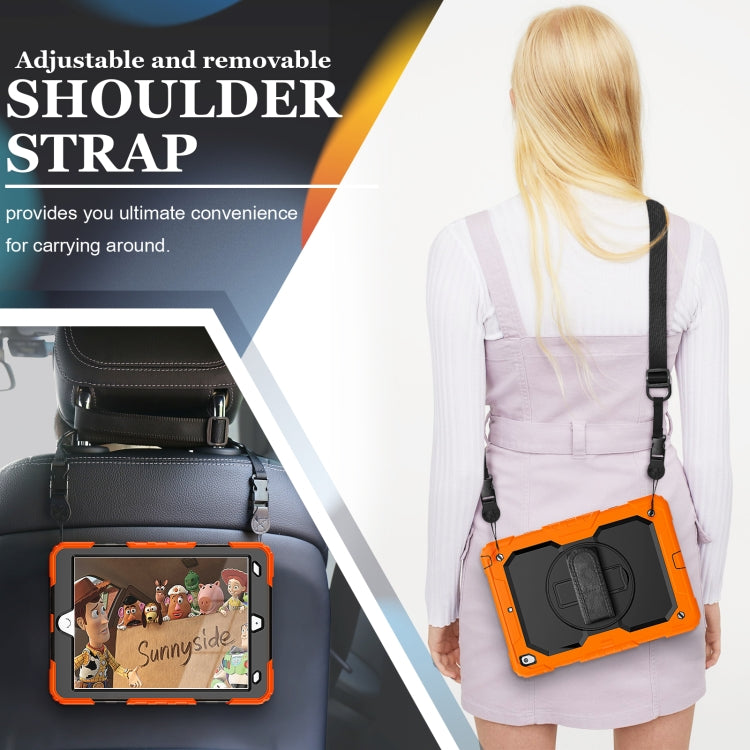 For iPad 10.2 2021 / 2020 / 2019 Shockproof Silicone + PC Protective Case with Holder & Shoulder Strap & Pen Slot(Orange) - iPad 10.2 Cases by buy2fix | Online Shopping UK | buy2fix