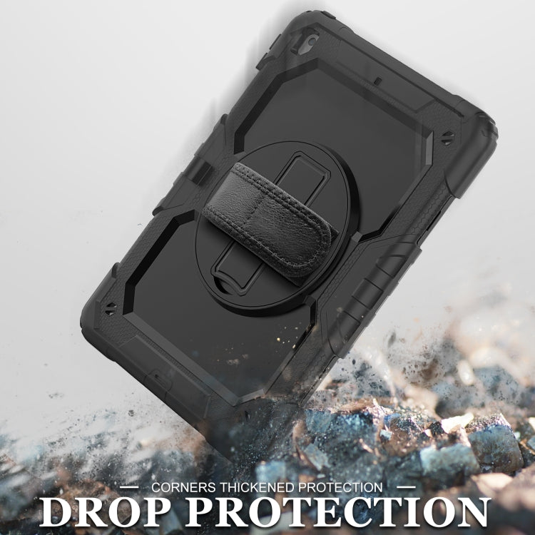 For iPad 10.2 2021 / 2020 / 2019 Shockproof Silicone + PC Protective Case with Holder & Shoulder Strap & Pen Slot(Black) - iPad 10.2 Cases by buy2fix | Online Shopping UK | buy2fix