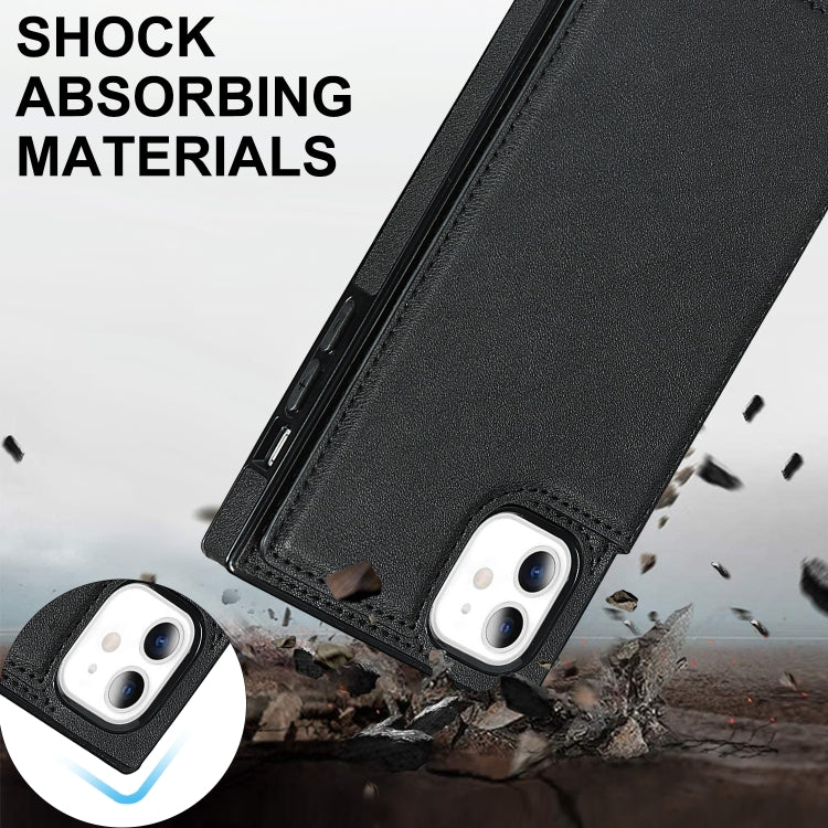 For iPhone 11 Cross-body Square Double Buckle Flip Card Bag TPU+PU Case with Card Slots & Wallet & Photo & Strap (Black) - iPhone 11 Cases by buy2fix | Online Shopping UK | buy2fix