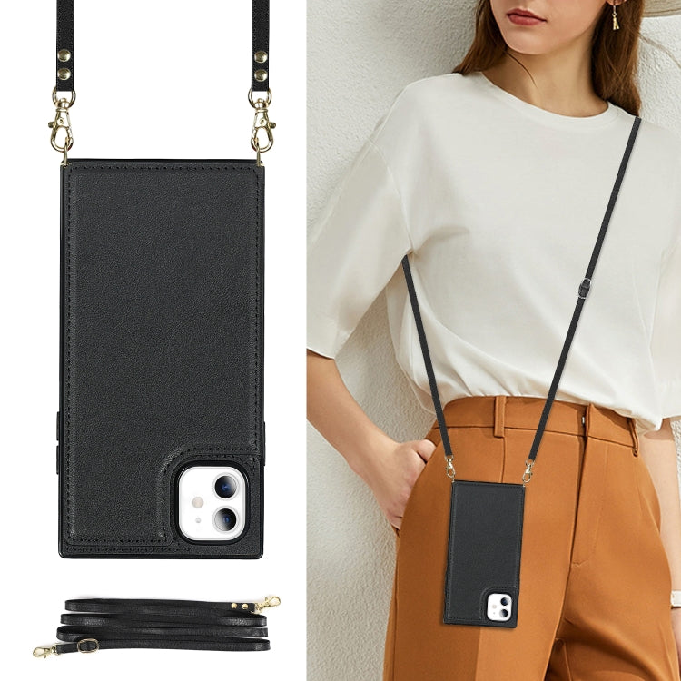 For iPhone 11 Cross-body Square Double Buckle Flip Card Bag TPU+PU Case with Card Slots & Wallet & Photo & Strap (Black) - iPhone 11 Cases by buy2fix | Online Shopping UK | buy2fix