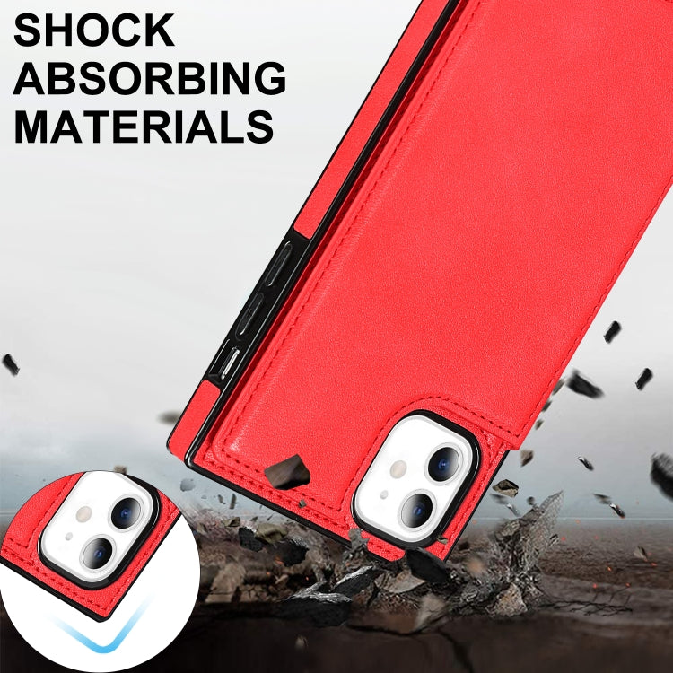 For iPhone 11 Cross-body Square Double Buckle Flip Card Bag TPU+PU Case with Card Slots & Wallet & Photo & Strap (Red) - iPhone 11 Cases by buy2fix | Online Shopping UK | buy2fix