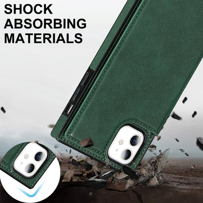 For iPhone 11 Cross-body Square Double Buckle Flip Card Bag TPU+PU Case with Card Slots & Wallet & Photo & Strap (Green) - iPhone 11 Cases by buy2fix | Online Shopping UK | buy2fix