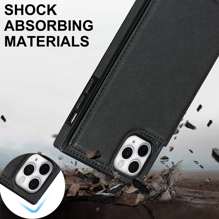 For iPhone 11 Pro Max Cross-body Square Double Buckle Flip Card Bag TPU+PU Case with Card Slots & Wallet & Photo & Strap (Black) - iPhone 11 Pro Max Cases by buy2fix | Online Shopping UK | buy2fix
