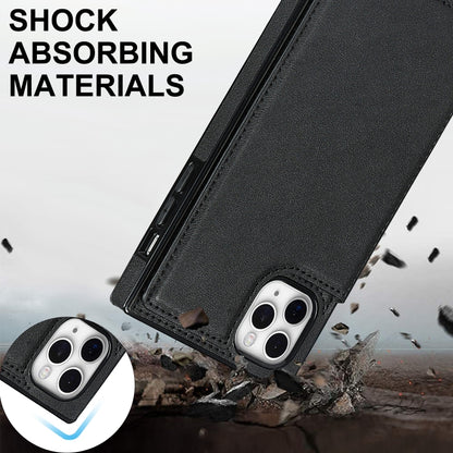 For iPhone 11 Pro Max Cross-body Square Double Buckle Flip Card Bag TPU+PU Case with Card Slots & Wallet & Photo & Strap (Black) - iPhone 11 Pro Max Cases by buy2fix | Online Shopping UK | buy2fix